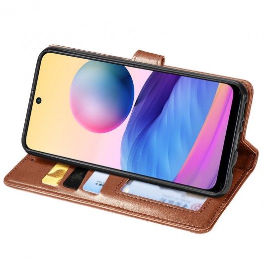 Шкіряний чохол-книжка GETMAN Gallant (PU) для Xiaomi Redmi 10 Коричневий - зображення 4 