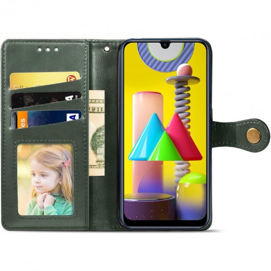 Кожаный чехол-книжка GETMAN Gallant (PU) для Xiaomi Redmi 12C Зеленый - изображение 1