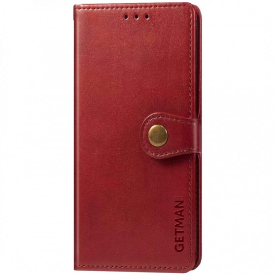 Кожаный чехол-книжка GETMAN Gallant (PU) для Xiaomi Redmi 12C Красный