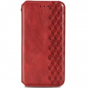 Кожаный чехол-книжка GETMAN Cubic (PU) для Samsung Galaxy A32 4G Красный
