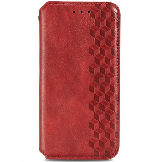 Кожаный чехол-книжка GETMAN Cubic (PU) для Samsung Galaxy A32 4G Красный