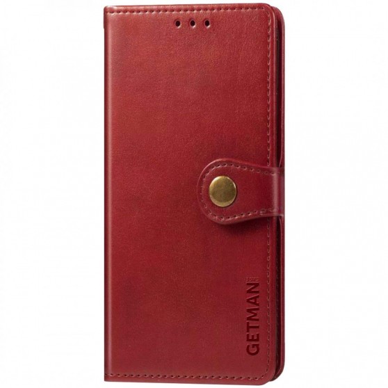 Шкіряний чохол-книжка GETMAN Gallant (PU) для Xiaomi Redmi Note 10 / Note 10s Червоний