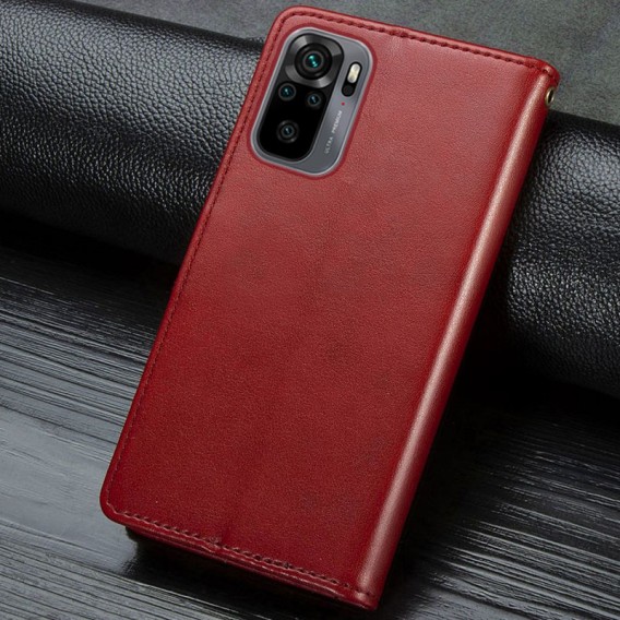 Шкіряний чохол-книжка GETMAN Gallant (PU) для Xiaomi Redmi Note 10 / Note 10s Червоний