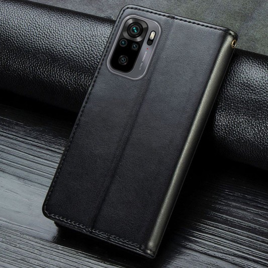 Шкіряний чохол-книжка GETMAN Gallant (PU) для Xiaomi Redmi Note 10 / Note 10s Чорний - зображення 4 