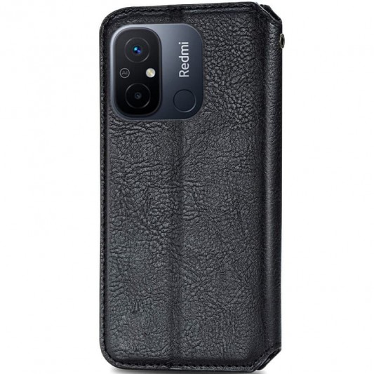 Шкіряний чохол-книжка GETMAN Cubic (PU) для Xiaomi Redmi 12C Чорний - зображення 1 