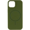 Чохол Silicone Case Full Protective (AA) NO LOGO with MagSafe для Apple iPhone 11 Pro Max (6.5") Зелений / Dark Olive