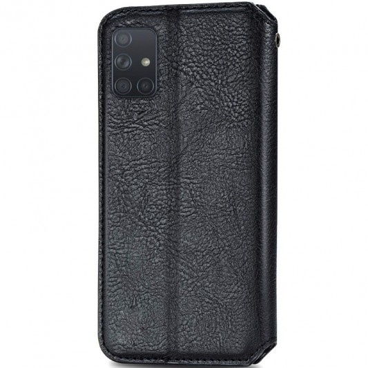 Шкіряний чохол-книжка GETMAN Cubic (PU) для Samsung Galaxy A51 Чорний - зображення 3 