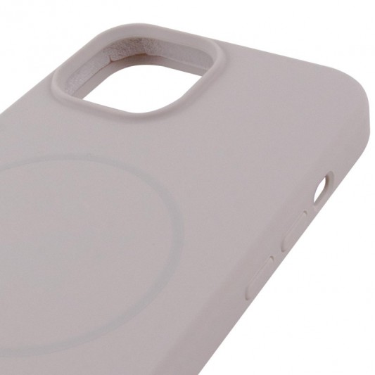Чохол Silicone Case Full Protective (AA) NO LOGO with MagSafe для Apple iPhone 15 Plus (6.7") Сірий / Light Grey - зображення 3 
