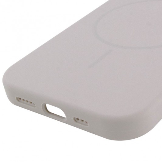 Чохол Silicone Case Full Protective (AA) NO LOGO with MagSafe для Apple iPhone 15 Plus (6.7") Сірий / Light Grey - зображення 4 