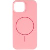 Чохол Silicone Case Full Protective (AA) NO LOGO with MagSafe для Apple iPhone 12 Pro Max (6.7") Рожевий / Light pink