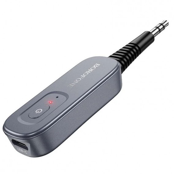 Bluetooth AUX аудіо ресивер/трансмітер BOROFONE BC51 Clear way Metal gray