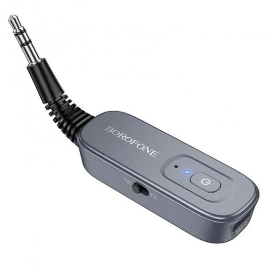 Bluetooth AUX аудио ресивер/трансмиттер BOROFONE BC51 Clear way Metal gray - изображение 3