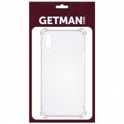 TPU чохол для Apple iPhone XS Max (6.5") GETMAN Ease logo посилені кути (Прозорий / Transparent)