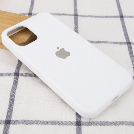 Альтернативный текст: "Белый защитный силиконовый чехол Full Protective для iPhone 15 Pro (6.1 дюймов)"