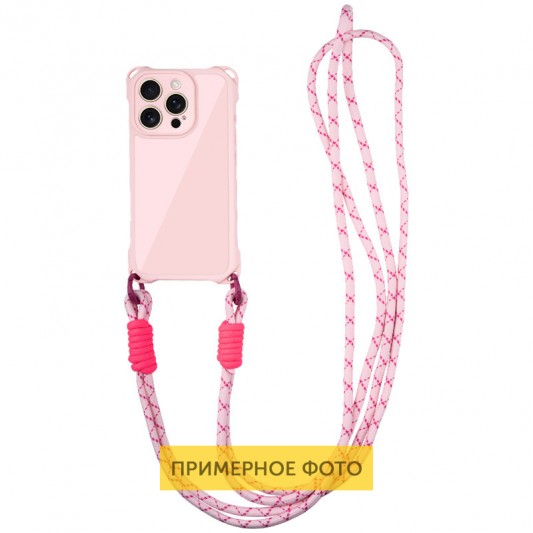 Чехол TPU CrossBody with straps для Apple iPhone 16e (6.1") Pink