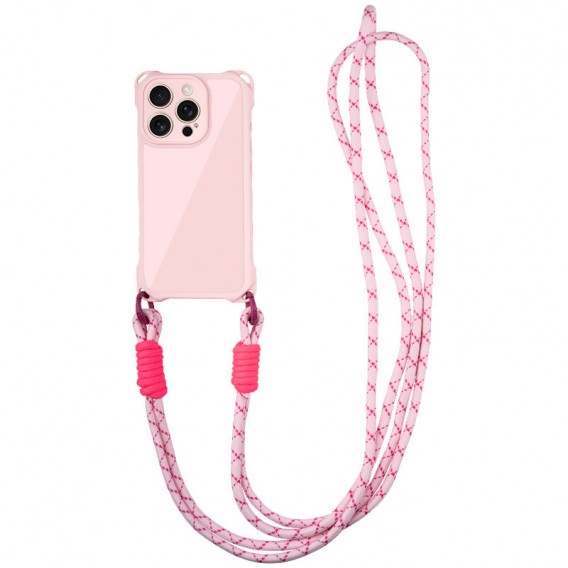Чохол TPU CrossBody with straps для Apple iPhone 13 Pro Max (6.7") Pink