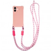 Чехол TPU CrossBody with straps для Apple iPhone 16 Plus (6.7 дюйма) Pink