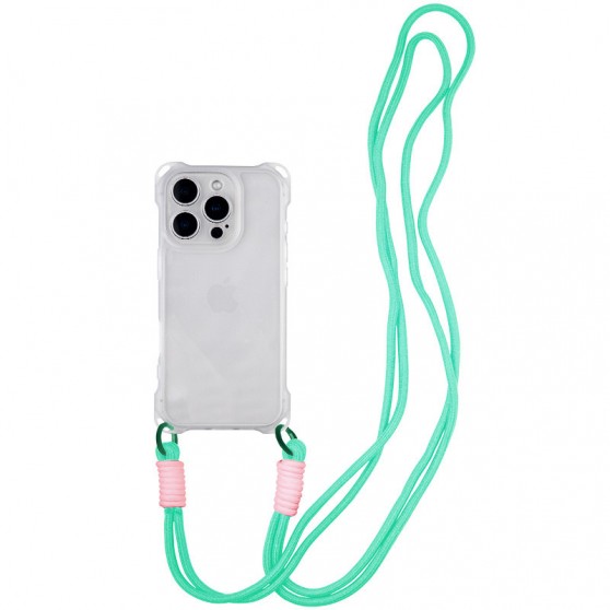 Чехол TPU CrossBody with straps для Apple iPhone 16 Pro (6.3") Transparent