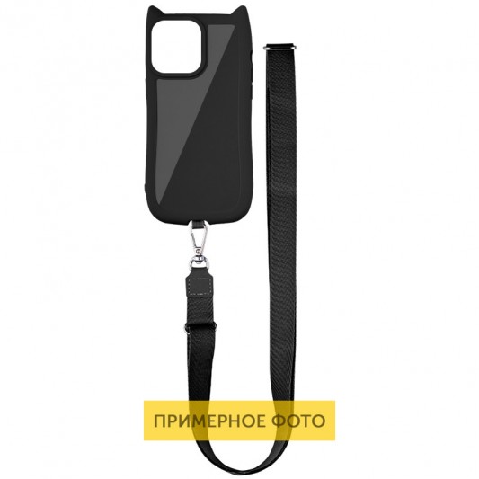 Чехол TPU GETMAN Cat with straps для Apple iPhone 16e (6.1") Black