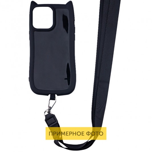 Чехол TPU GETMAN Cat with straps для Apple iPhone 16e (6.1") Black - изображение 1