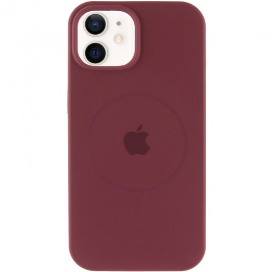 Чехол Silicone Case Full Protective (AA) with MagSafe для Apple iPhone 11 (6.1") Бордовый / Plum - изображение 1