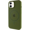 Чохол Silicone Case Full Protective (AA) with MagSafe для Apple iPhone 11 (6.1") Зелений / Dark Olive