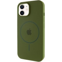 Чехол Silicone Case Full Protective (AA) with MagSafe для Apple iPhone 11 (6.1") Зеленый / Dark Olive