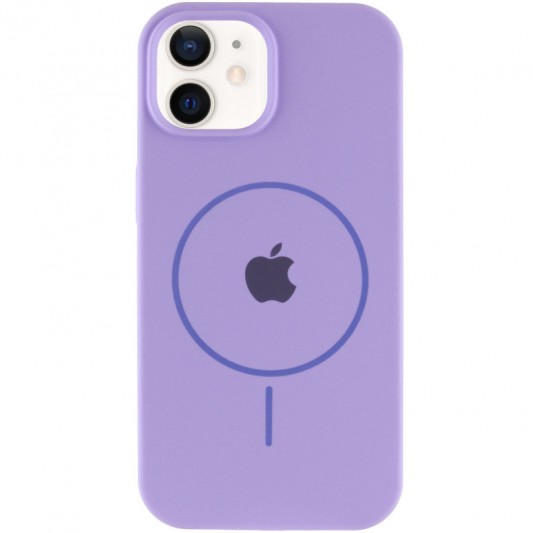 Чохол Silicone Case Full Protective (AA) with MagSafe для Apple iPhone 11 (6.1") Бузковий / Dasheen - зображення 1 