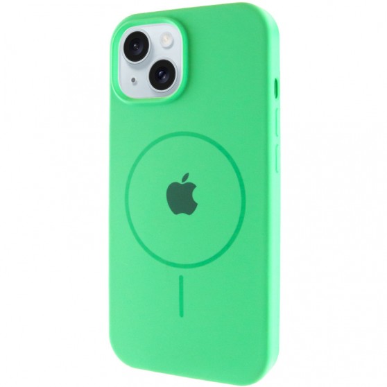 Чохол Silicone Case Full Protective (AA) with MagSafe для Apple iPhone 13 (6.1") Зелений / Spearmint