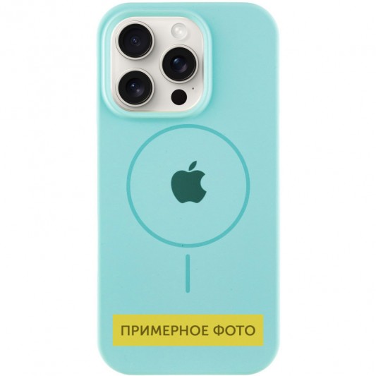 Чехол Silicone Case Full Protective (AA) with MagSafe для Apple iPhone 13 (6.1") Бирюзовый / Light Turquoise