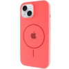 Чохол Silicone Case Full Protective (AA) with MagSafe для Apple iPhone 13 (6.1") Кавуновий / Watermelon red