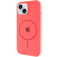Чохол Silicone Case Full Protective (AA) with MagSafe для Apple iPhone 13 (6.1") Кавуновий / Watermelon red
