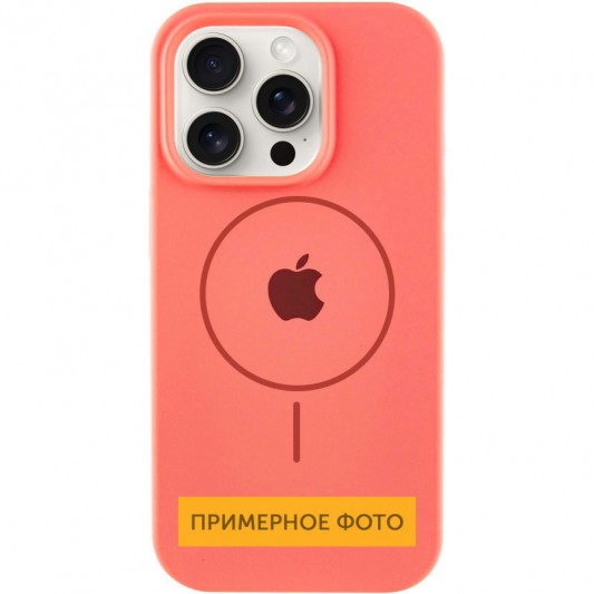 Чехол Silicone Case Full Protective (AA) with MagSafe для Apple iPhone 13 (6.1") Арбузный / Watermelon red