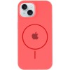 Чохол Silicone Case Full Protective (AA) with MagSafe для Apple iPhone 13 (6.1") Кавуновий / Watermelon red