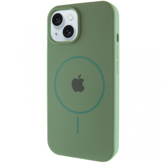 Чохол Silicone Case Full Protective (AA) with MagSafe для Apple iPhone 13 (6.1") Зелений / Pine green