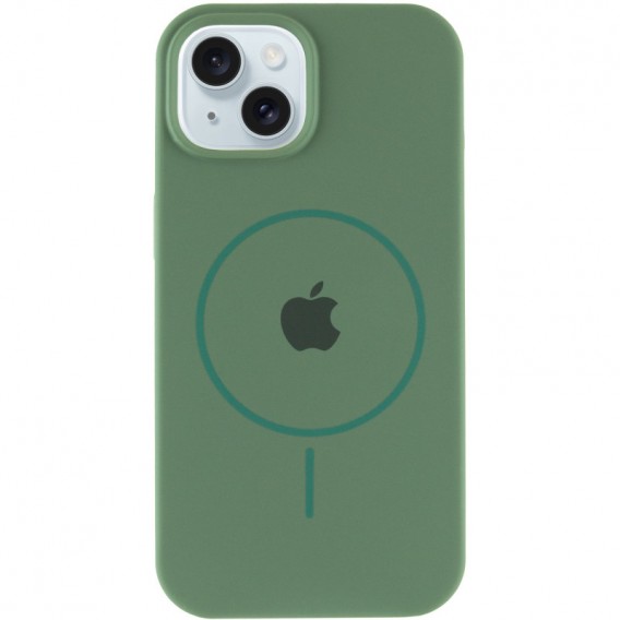 Чехол Silicone Case Full Protective (AA) with MagSafe для Apple iPhone 13 (6.1") Зеленый / Pine green
