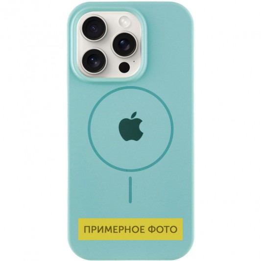 Чехол Silicone Case Full Protective (AA) with MagSafe для Apple iPhone 13 (6.1") Бирюзовый / Marine Green