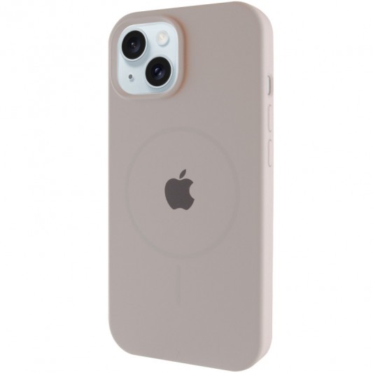 Чехол Silicone Case Full Protective (AA) with MagSafe для Apple iPhone 15 (6.1") Серый / Light Grey