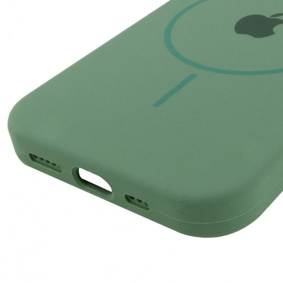 Чехол Silicone Case Full Protective (AA) with MagSafe для Apple iPhone 15 (6.1") Зеленый / Pine green