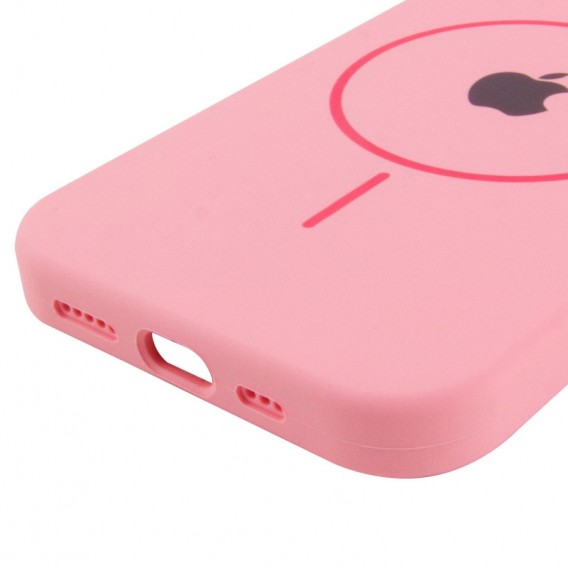 Чехол Silicone Case Full Protective (AA) with MagSafe для Apple iPhone 15 (6.1") Розовый / Light pink