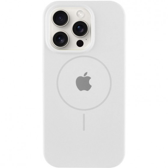 Чехол Silicone Case Full Protective (AA) with MagSafe для Apple iPhone 16 Pro (6.3") Белый / White