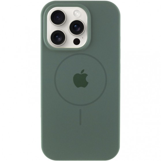 Чехол Silicone Case Full Protective (AA) with MagSafe для Apple iPhone 16 Pro (6.3") Зеленый / Pine green