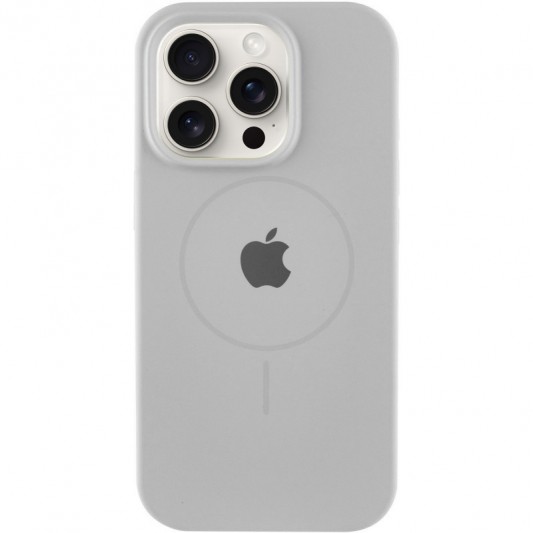 Чохол Silicone Case Full Protective (AA) with MagSafe для Apple iPhone 16 Pro (6.3") Сірий / Light Grey
