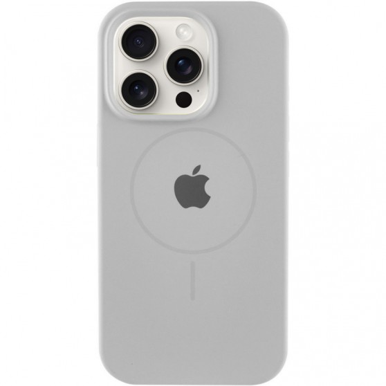 Чехол Silicone Case Full Protective (AA) with MagSafe для Apple iPhone 16 Pro (6.3") Серый / Light Grey
