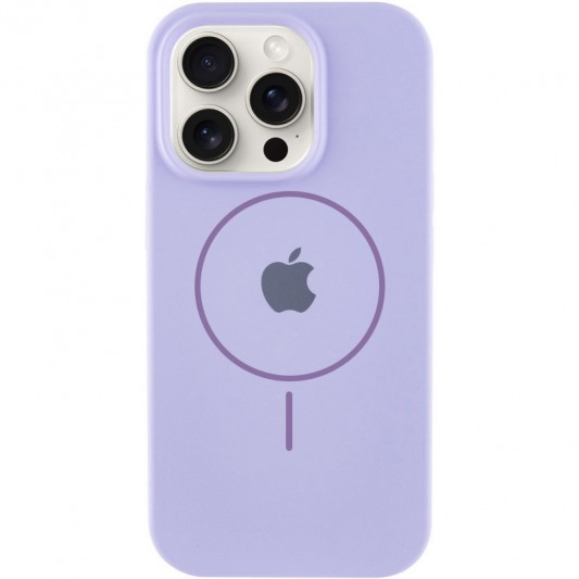 Чехол Silicone Case Full Protective (AA) with MagSafe для Apple iPhone 16 Pro (6.3") Сиреневый / Dasheen