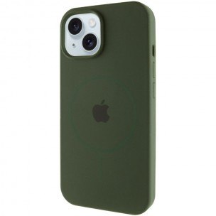 Чехол Silicone Case Full Protective (AA) with MagSafe для Apple iPhone 14 (6.1") Зеленый / Cyprus Green