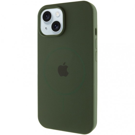 Чехол Silicone Case Full Protective (AA) with MagSafe для Apple iPhone 14 (6.1") Зеленый / Cyprus Green