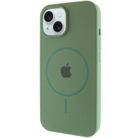 Чехол Silicone Case Full Protective (AA) with MagSafe для Apple iPhone 14 (6.1") Зеленый / Pine green