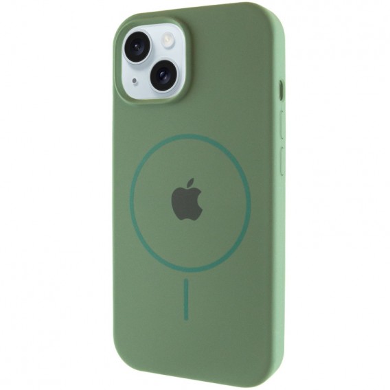 Чохол Silicone Case Full Protective (AA) with MagSafe для Apple iPhone 14 (6.1") Зелений / Pine green