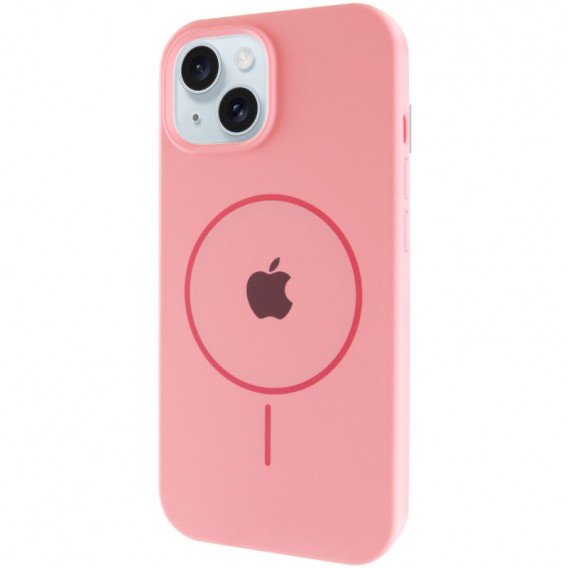Чохол Silicone Case Full Protective (AA) with MagSafe для Apple iPhone 14 (6.1") Рожевий / Light pink